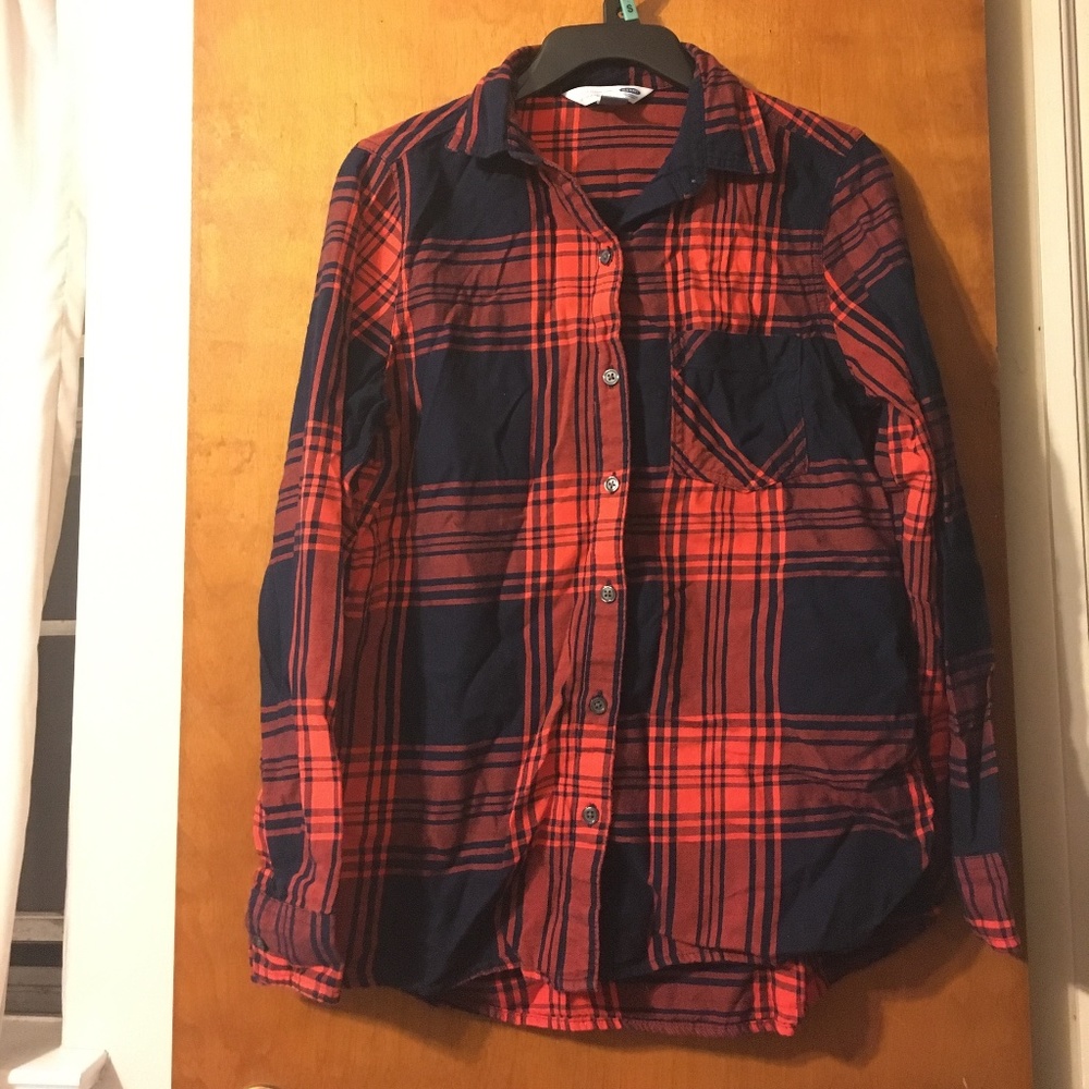 Old Navy Flannel , Navy and Bright Red